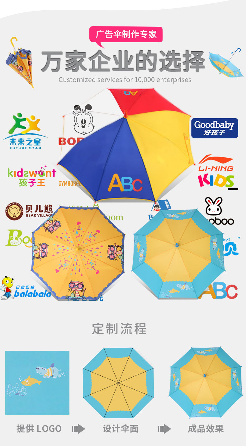 「站立傘」兒童傘定制圖案卡通logo可站立兒童雨傘廠家直銷 (19).jpg